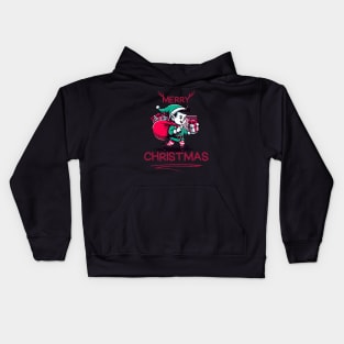 Merry Christmas Elf with Bag of Presents: Festive Tee for the Holiday Season Kids Hoodie